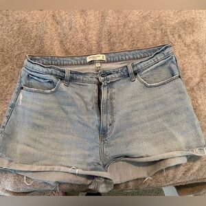 Abercrombie & Fitch Light Blue Curve Love Jean Shorts